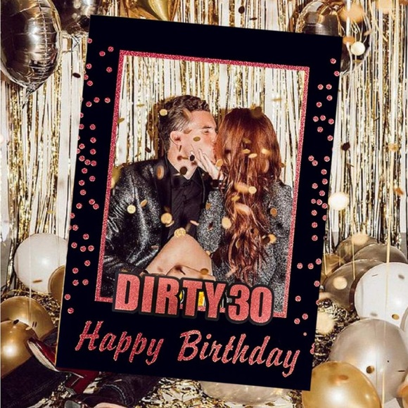 NWT Dirty 30 Happy Birthday Photo Frame Prop - Black & Rose Gold - Picture 4 of 5
